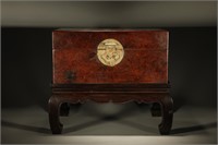 Qing Dynasty yellow pear cherry wood treasure box