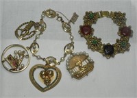 1950's Judaica Charm Bracelet & Vtg Bracelet