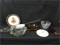 Misc Vintage Glasspt Lot - Crystal Bowl, Plate,