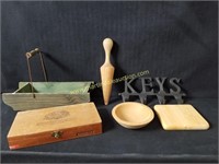 Mix Lot - Cigar Box, Key Hangin Rack, Etc