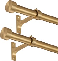 28-48 Warm Gold Curtain Rod, 2-Pack