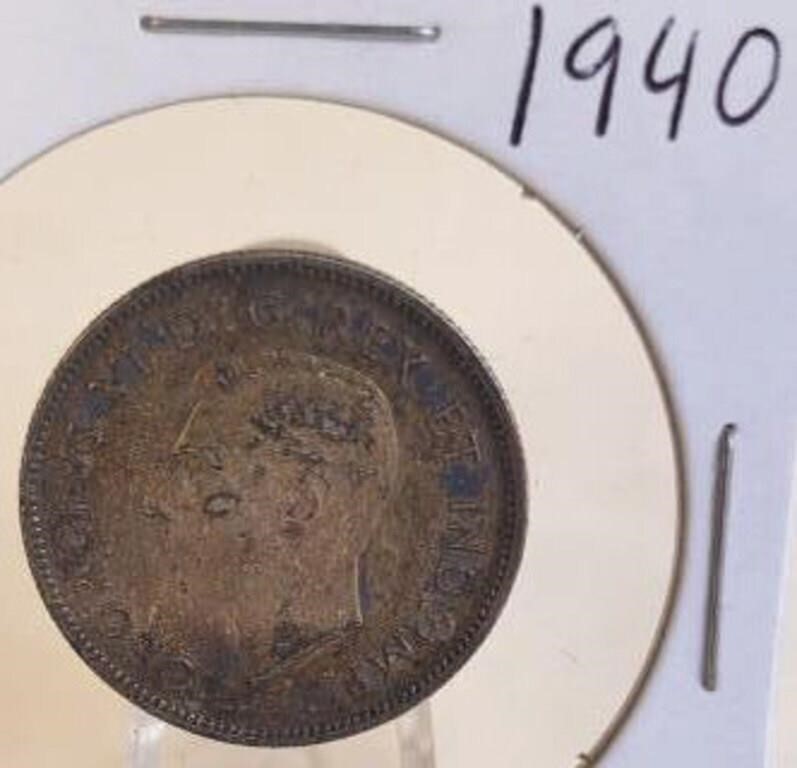 1940 Georgivs VI Canadian Silver Quarter