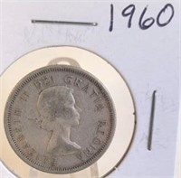 1960 Elizabeth II Canadian Silver Quarter