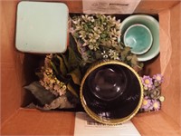 Box of mostly art pottery vases and more