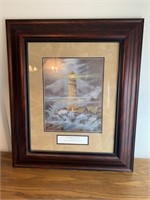 The Light in the Storm Framed Print Lighthouse