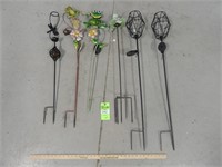 Lawn stakes; unknown if solar panels work