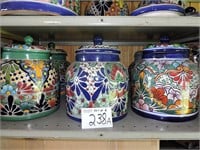 Set of 6 Spanish Watering Jars with Lids