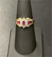 14 KT Ruby and Diamond Ring