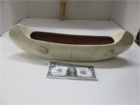 Large Red Wing Pottery birch canoe