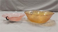 Indiana glass weave bowl & Mikasa pink bowl