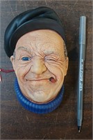 BOSSON CHALKWARE HEAD - BOATMAN FISHERMAN W/TAG