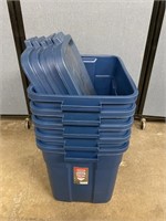 5 Rubbermaid Roughneck 18 Gal Totes