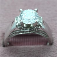 SW Designer 925 Sterling & CZ Ring Size 7.5