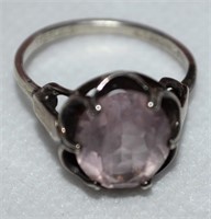 Vtg Sarah Coventry 925 Sterling Pink Stone Ring
