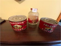 Vintage Folgers Coffee Jar Tin+Max-I-Mum