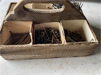 Wood tool box, nails