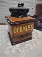 Grinder shaped cookie jar marked Japan