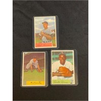 (3) 1954 Bowman Baseball Hof