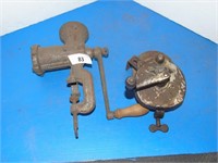 Meat Grinder and Hand cranked sharpener