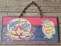Metal Tabasco Oysters Sign