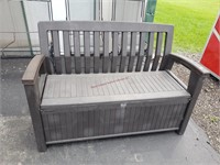 Dark Brown Patio Storage Bench