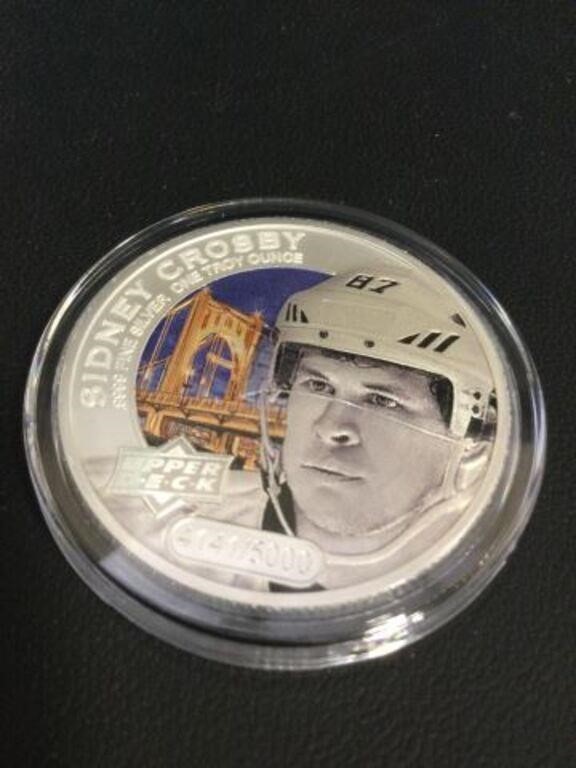 2017 Upper Deck $5 Coin Wayne Sidney Crosby 1oz