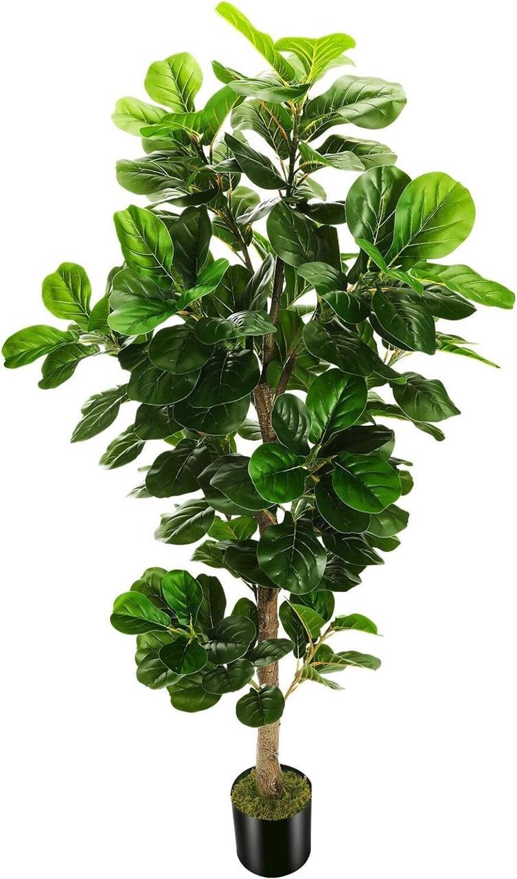 $160  OXLLXO 6ft Artificial Fiddle Leaf Fig Tree