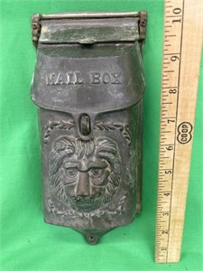 Antique brass mail box