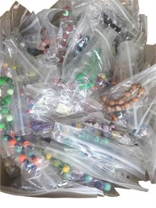 Box Lot of Handmade Beaded Bracelets and Necklaces