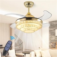 YELUFT 42 Inch Retractable Ceiling Fan with Lights