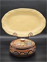 Porcelain Platter & Talavera Lidded Box