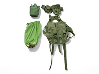 U.S. military backpack, water bottle, belt, and
