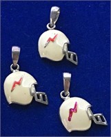 Vnt 925 Sterling Silver Football Helmet charms