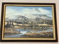 Artist Signed Oil Painting "Leach..."