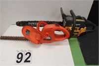 Poulan Chainsaw & Black & Decker Hedge Trimmer