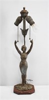 Antique L. Bessir  Art Nouveau Figural Lamp