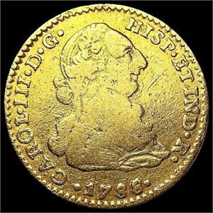 1788 Spain .1905oz Gold 2 Escudos LIGHTLY