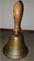 Huge 8.5" brass country schoolhouse teachers bell