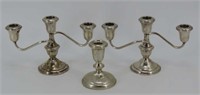 3 Weighted Sterling Silver Candlesticks