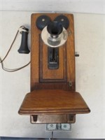 Old Western Electric Original Oak Wall Telephone