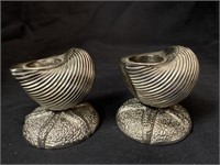 2.5 “ PAIR OF TOWLE SILVER PLATE SHELL CANDLE