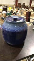 LIDDED POTTERY COOKIE JAR