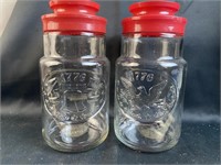 2 Centennial Anchor Hocking Coffee Jars