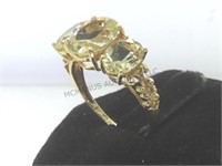 14 k gold ring w/ citrine gemstone, size 7.5