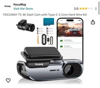 FOCUWAY T5 4K Dash Cam with Type-C