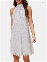 Lipsy Sequined Halter Embellished Dress- 8