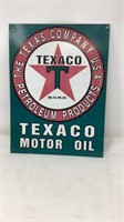 The Texaco Motor Oil Co Tin Sign, 16 x12"