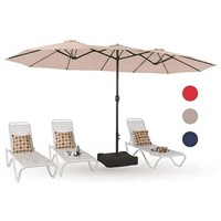 MF Studio 15ft Patio Double-Sided Umbrella (Beige)