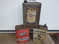 VINTAGE METAL OIL CANS