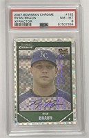 2007 Bowman Chrome #192 Ryan Braun Xfractor PSA 8